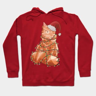 Wrapped in Christmas Lights - Red Maine Coon Hoodie